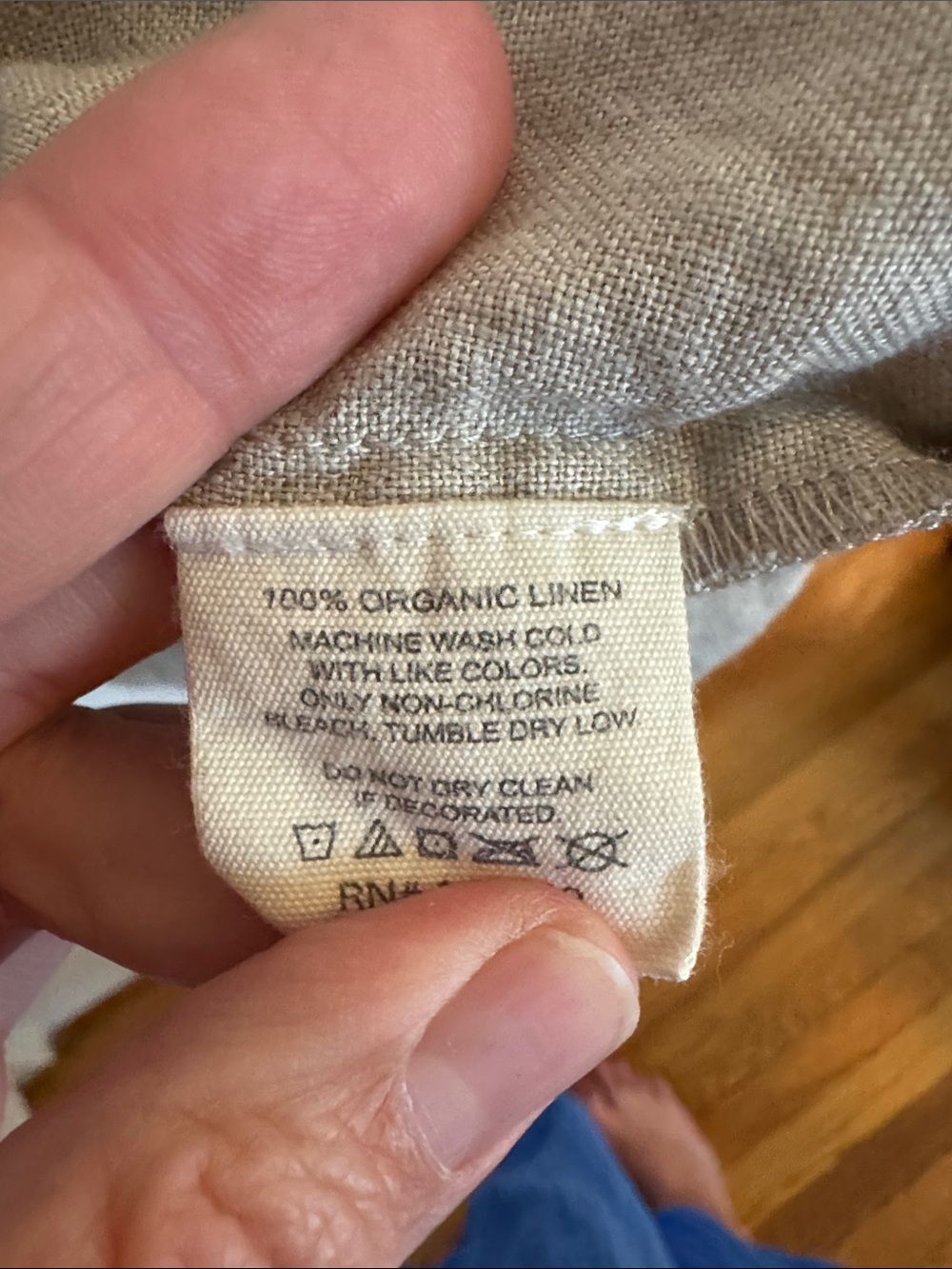 Relaxed Beige Organic Linen Babydoll Tunic with V-Notch NWOT - Picture 6 of 10